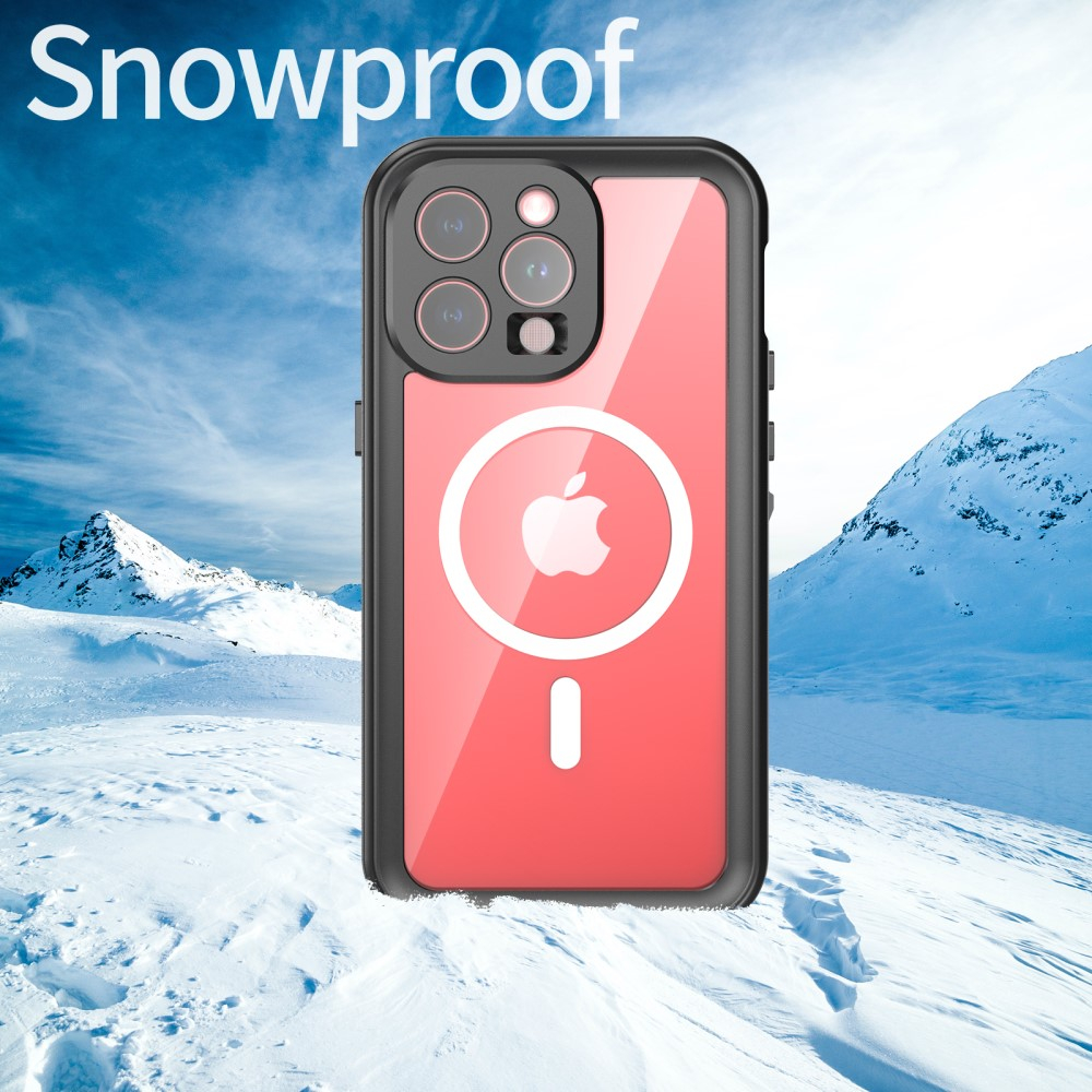 iPhone 15 Pro Max Wasserfeste MagSafe Outdoor Schutz Hülle (IP68) - Schwarz / Transparent