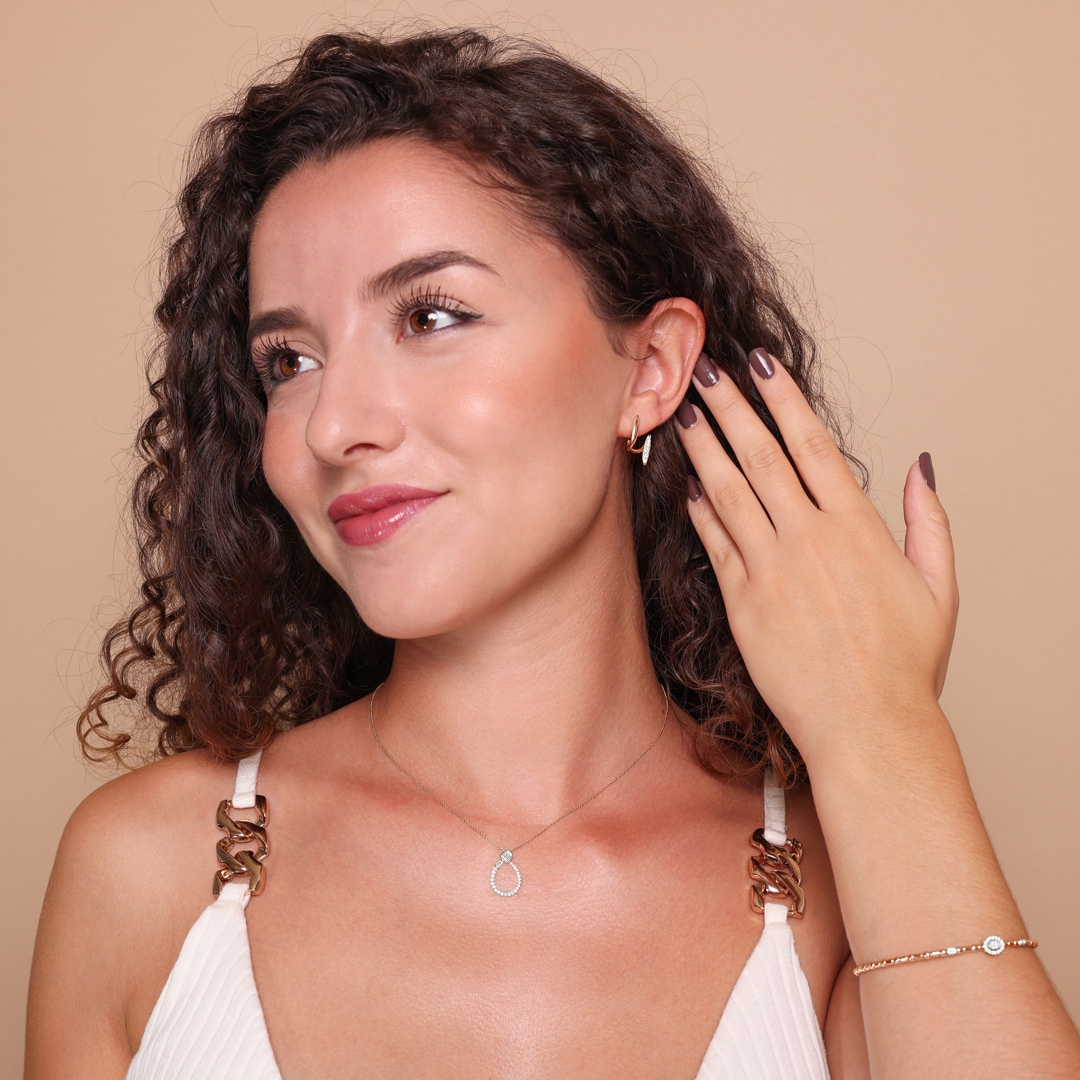 Ohrstecker 750/18 K Roségold mit Diamanten 0.26 ct H/si