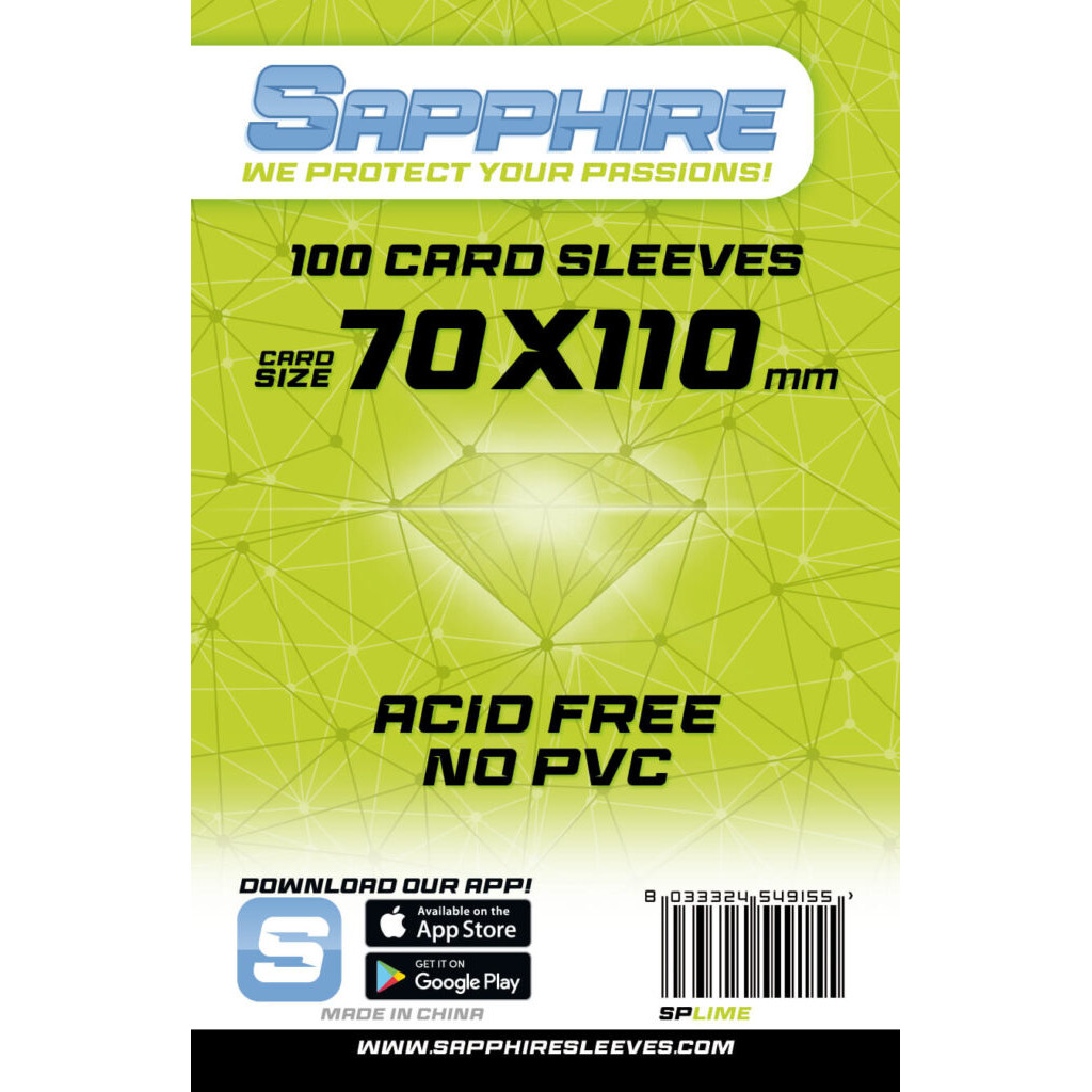 Sapphire - Pochettes Lime - 70x110 mm - 100p