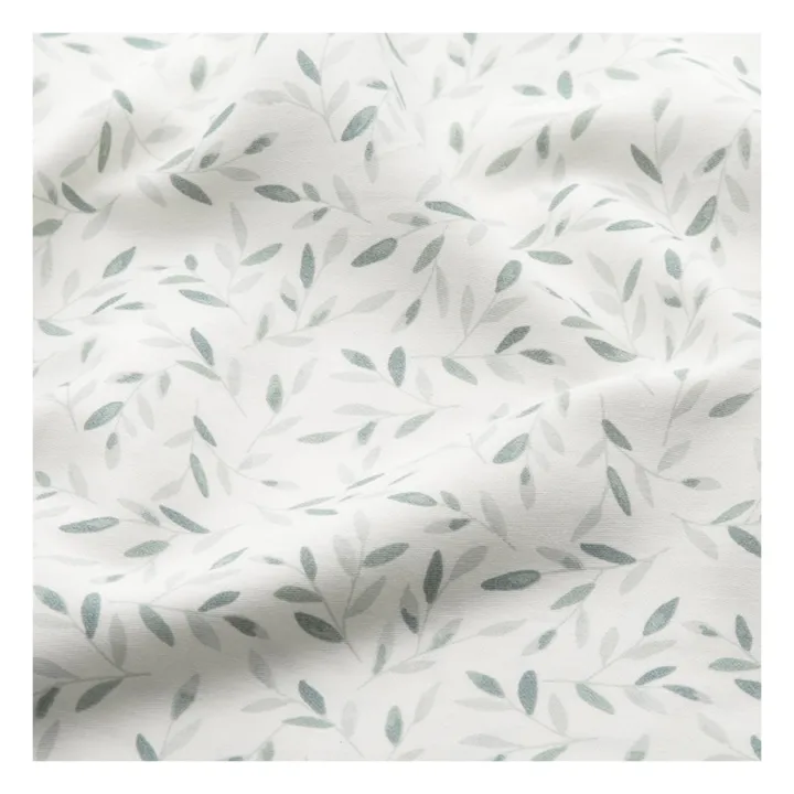 Cam Cam Parure de lit Green  Leaves en coton bio | Sauge