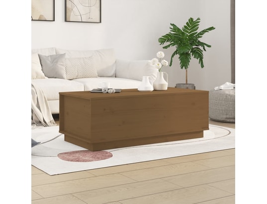 VIDAXL - Table basse marron miel 100x50x35 cm bois massif de pin