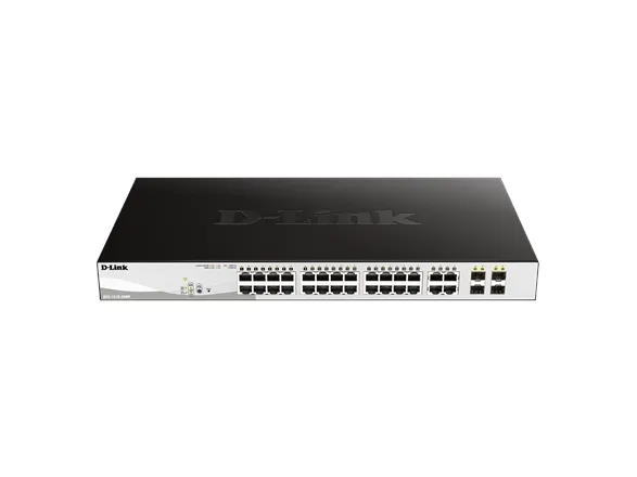 D-Link DGS 1210-28MP - Switch - Administreret - 24 x 10/100/1000 (PoE )   4 x Gigabit SFP - desktop, monterbar på stativ - PoE