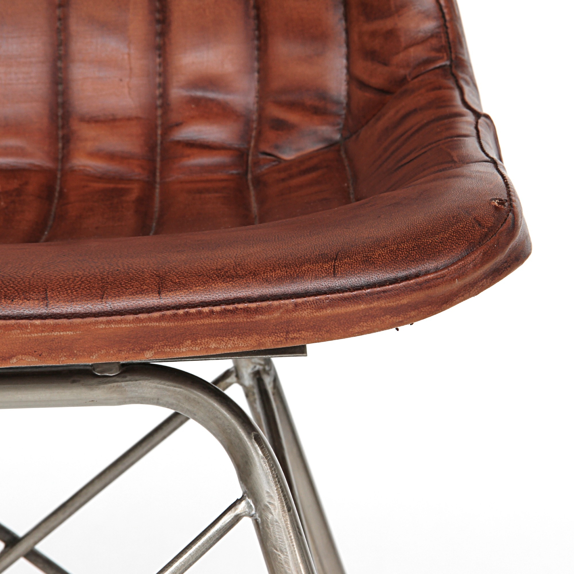 Lederstuhl 'Assange-Cuir', braun, B 49 cm, L 52 cm, H 78 cm von fischer's lagerhaus