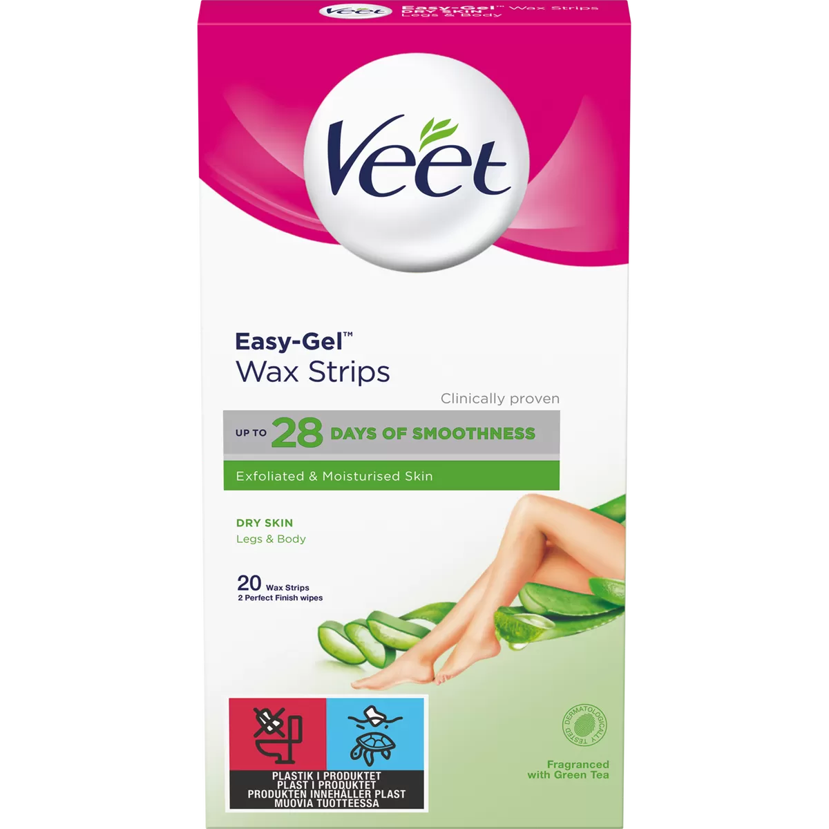 Veet Easy-Gel Wax Strips Dry Skin - 20 stk.