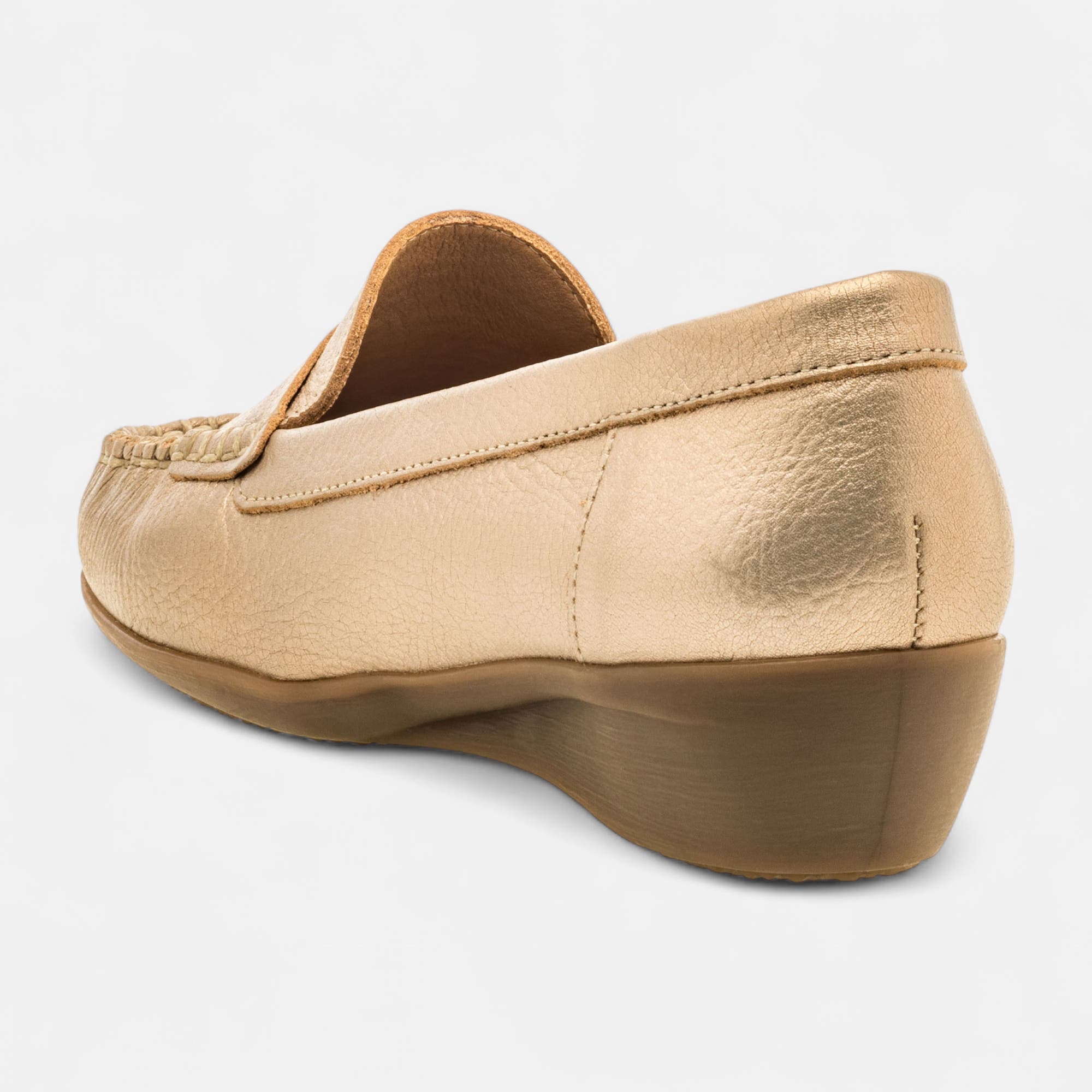 Mocassins pieds sensibles Femme en cuir or