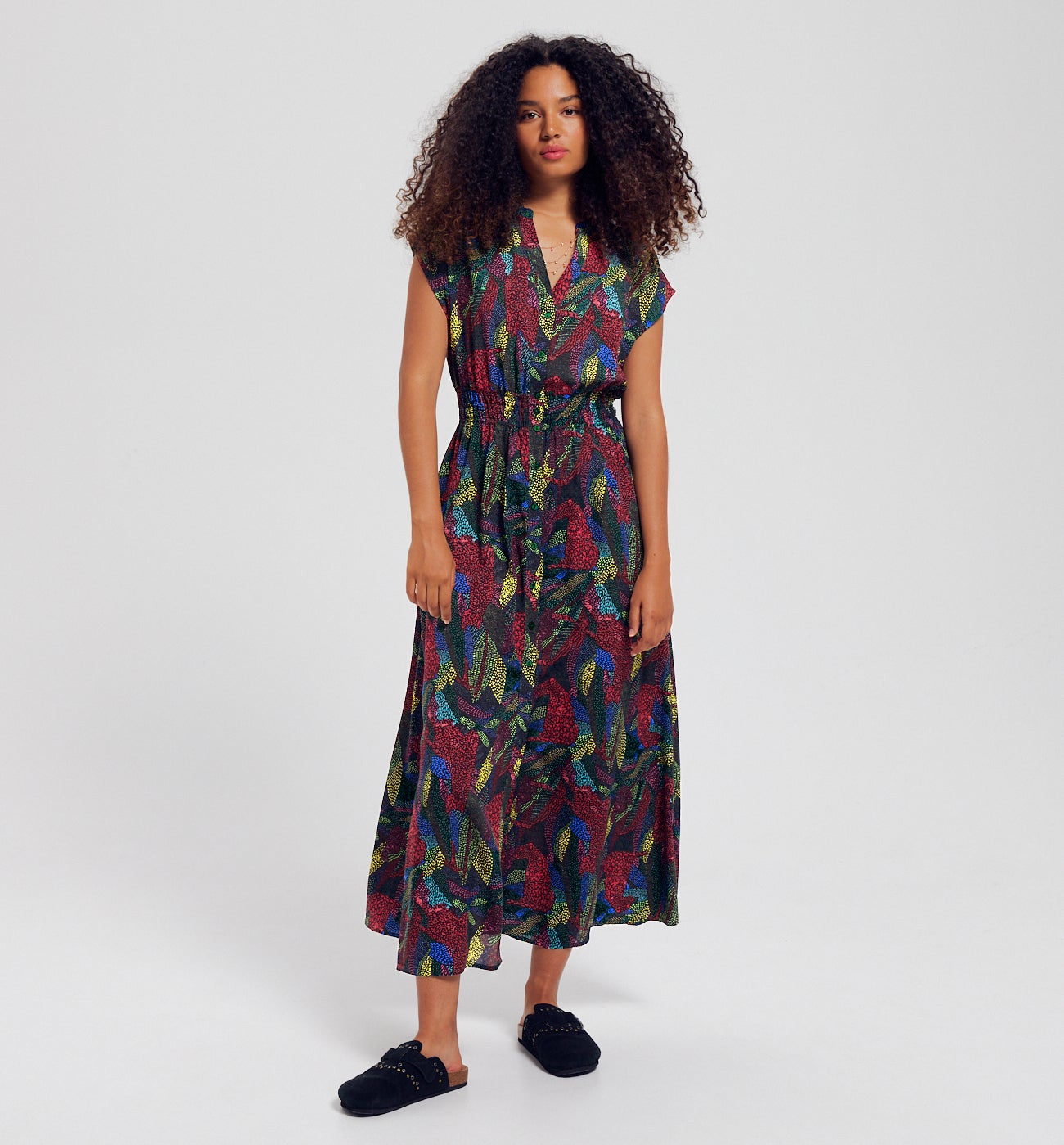 Robe longue imprimée Femme - Imprimé multicolore