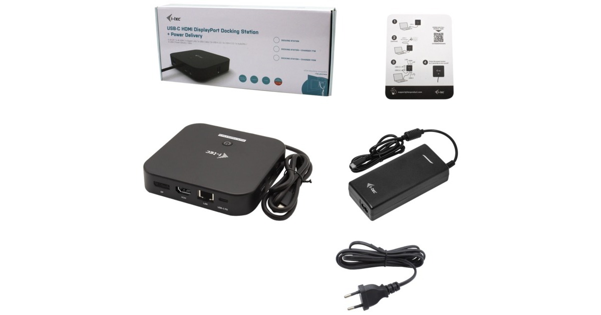 i-tecUSB-C HDMI DP Docking Station with Power Delivery 100 W  (Zwart)