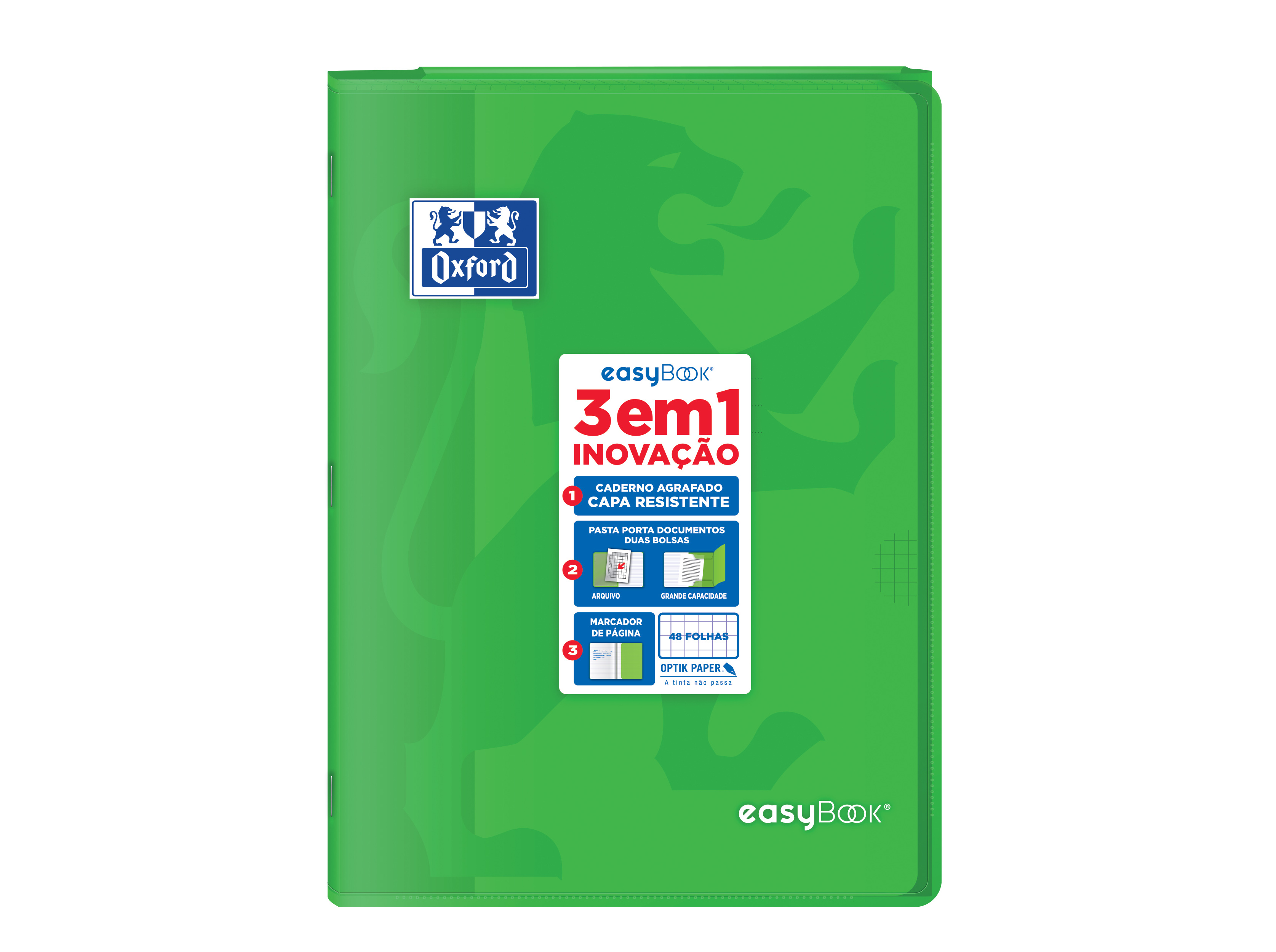 CADERNO AGRAFADO A4 OXFORD EASYBOOK VIVOS QUADRICULADO 48 FOLHAS CORES SORTIDAS