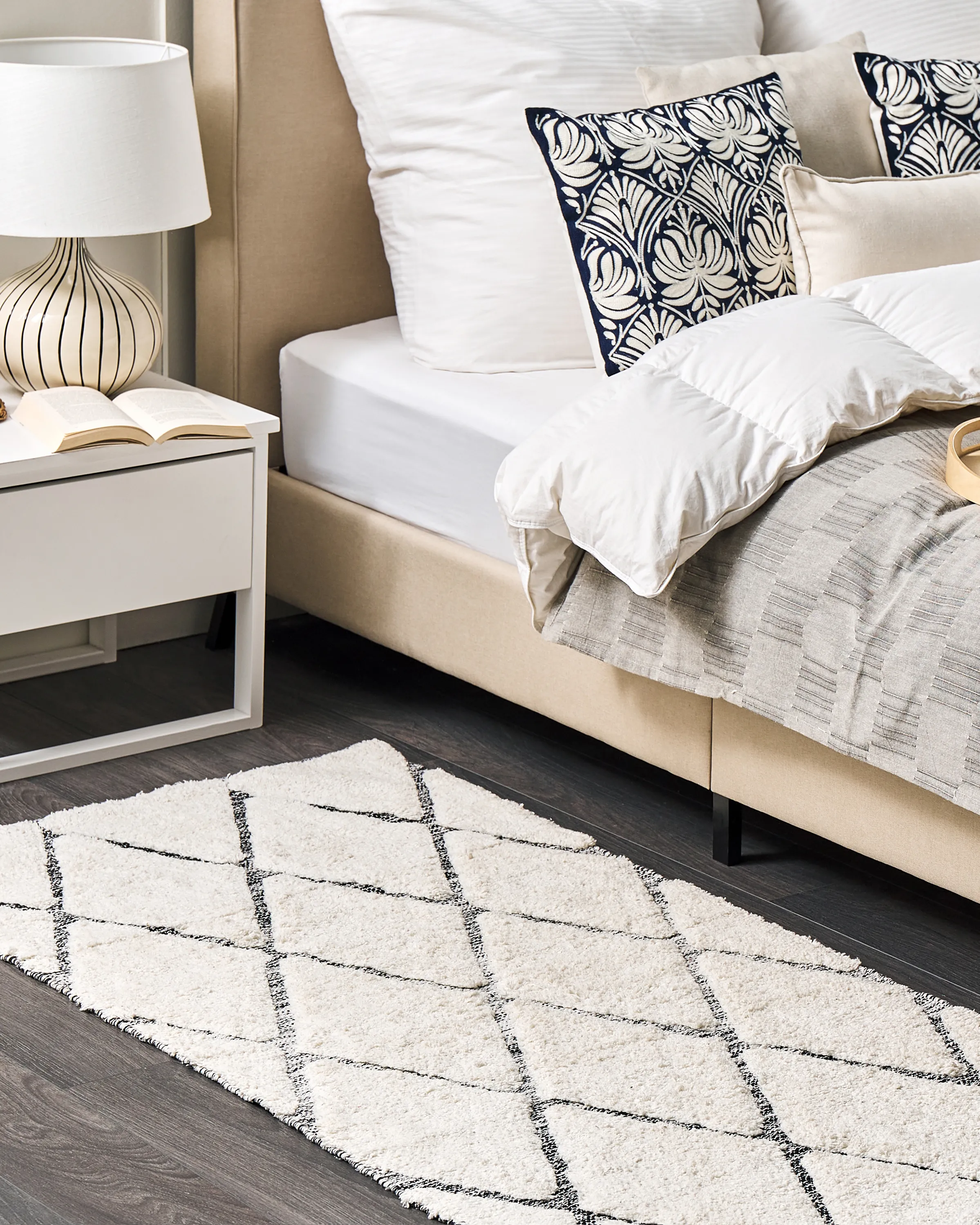 Vloerkleed PENDIK Lichtbeige 80 x 150 cm Katoen