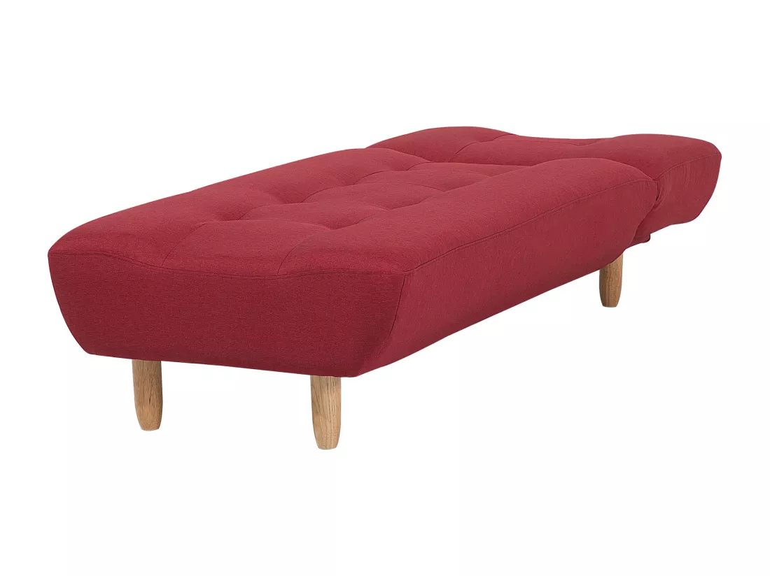 Chaise longue en tissu rouge ALSTEN