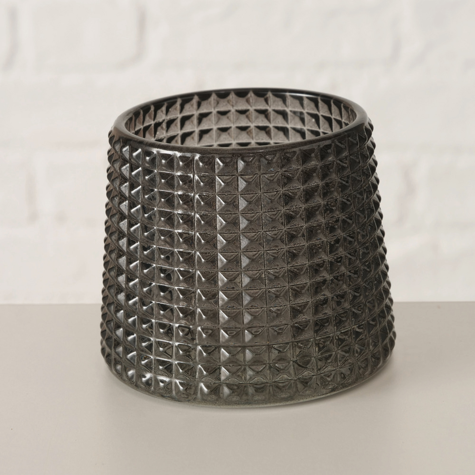 Teelichthalter - grau - sortiert - 7 cm hoch