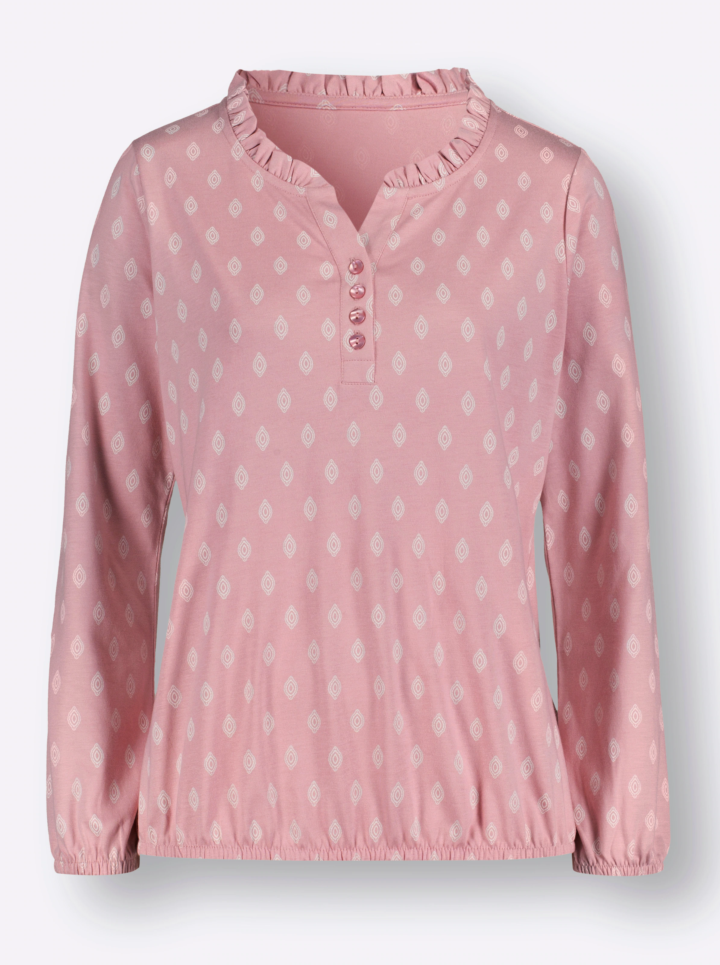 Langarmshirt in hortensie-ecru-bedruckt