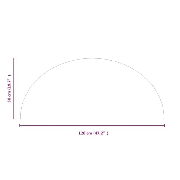vidaXL Peis glassplate halvrund 1200x500 mm