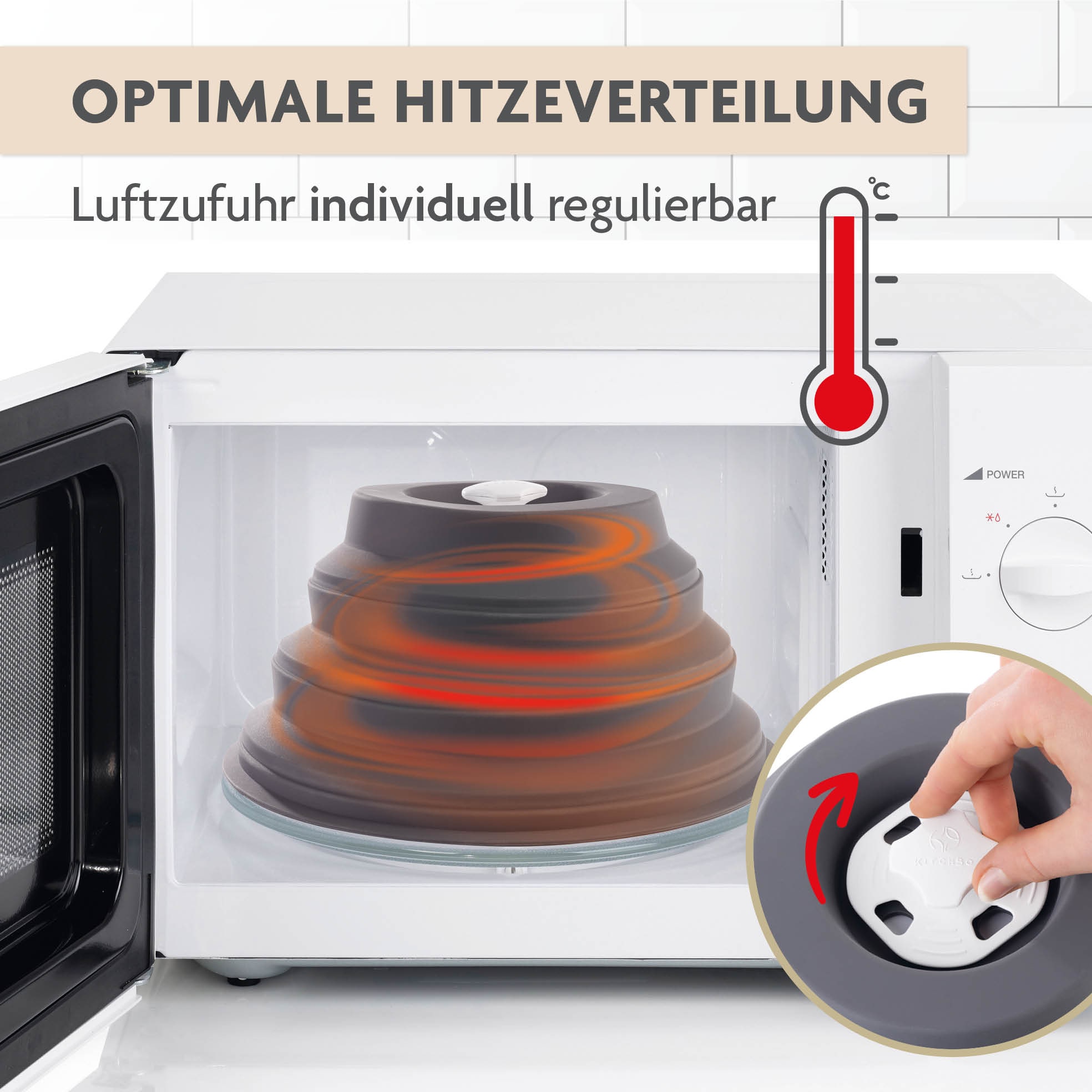KitchBo Mikrowellenhaube faltbar 26x11,5cm