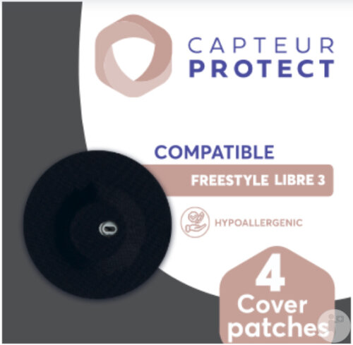 Capteur Protect Patches Noir Cover Freestyle Libre 3 4 Pièces
