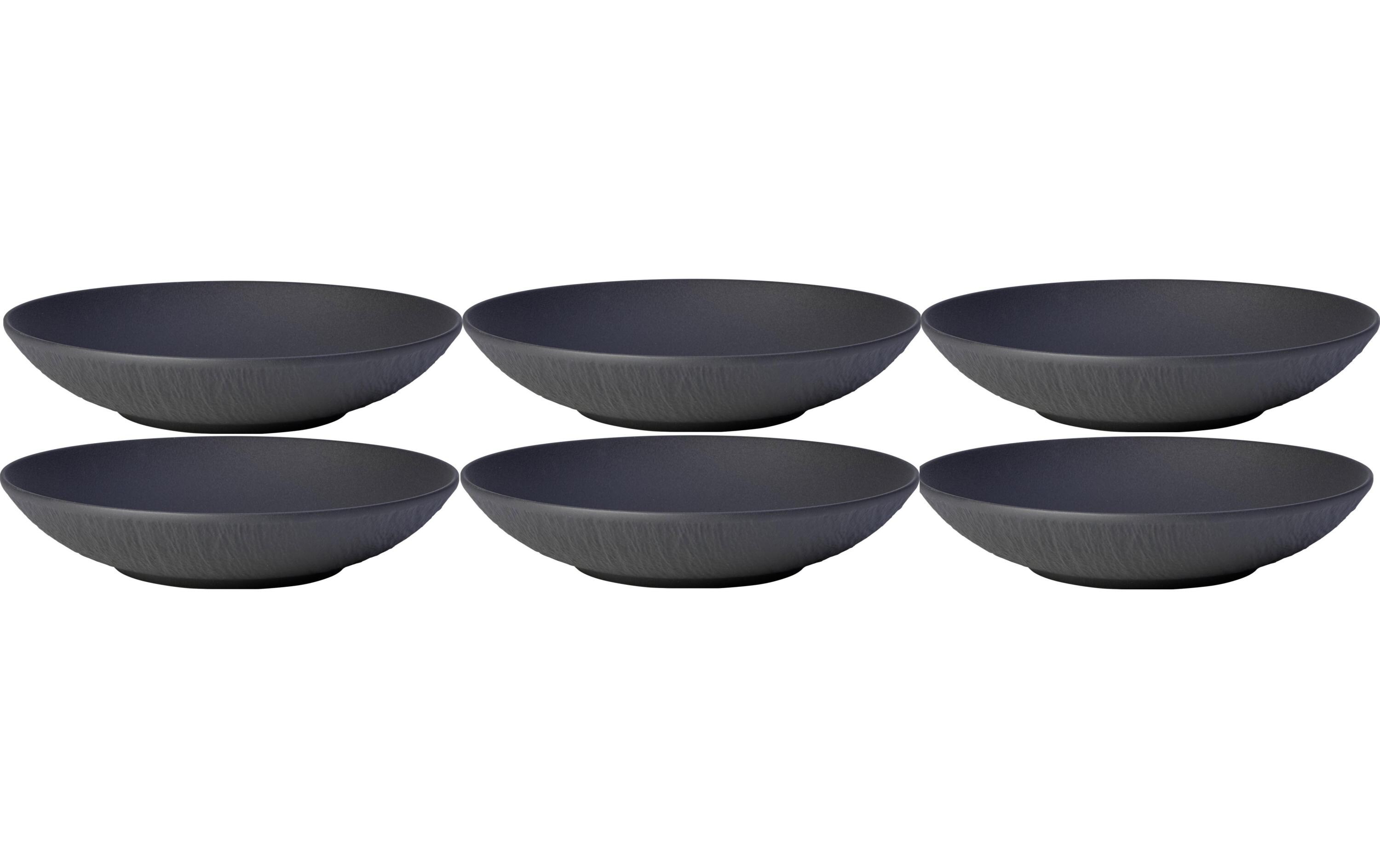 Suppen- & Pastateller Manufacture 23.5 cm, 6 Stück, Schwarz<br>Suppenteller aus Porzellan