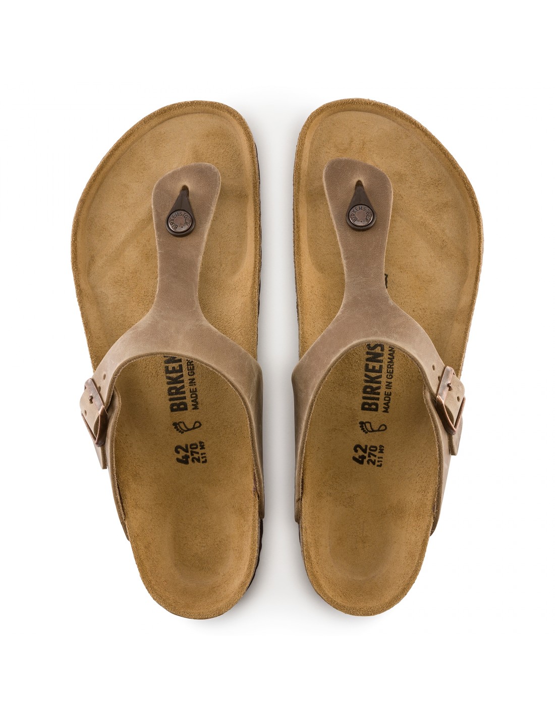 birkenstock Mules Femme Gizeh Oiled Tabacco Brown Cuir
