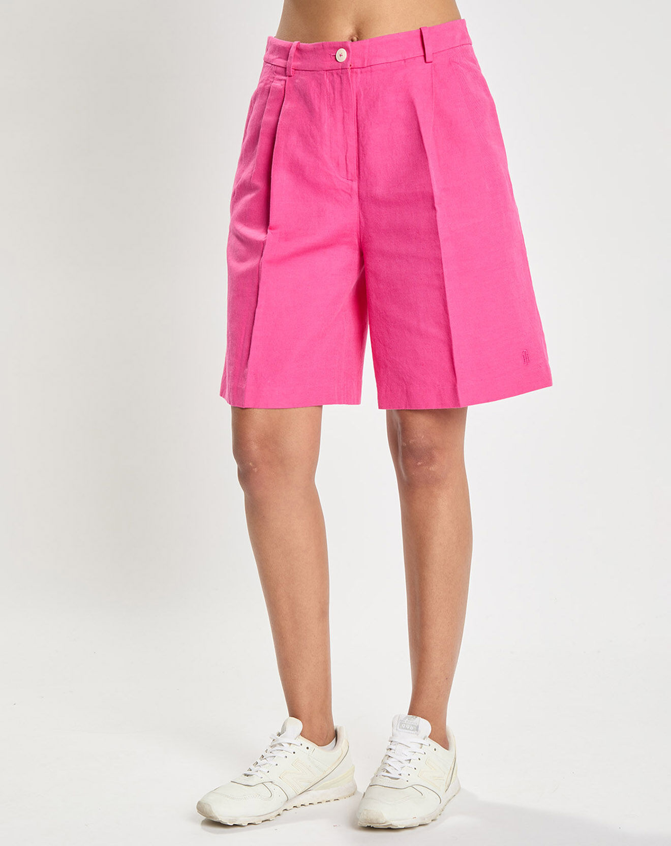 Tommy Hilfiger Short Large en Lin mélangé fuchsia