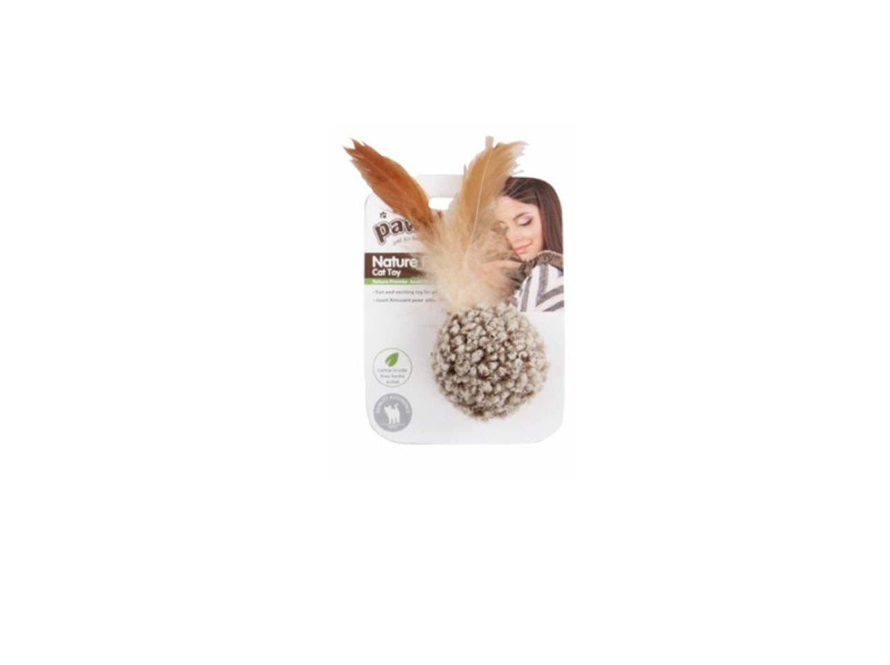 BRINQUEDO GATO PAWISE BOLA COM PLUMAS CORES SORTIDAS