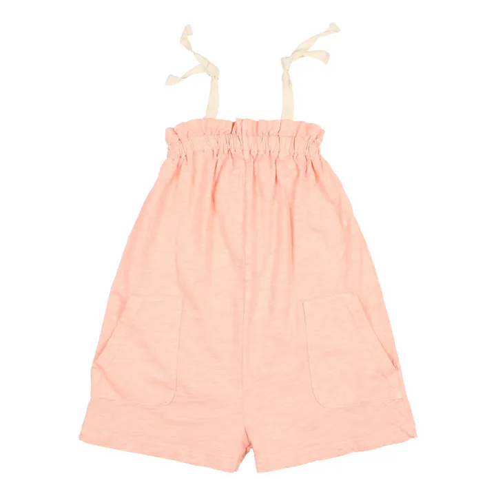 Búho Combishort à Bretelles Coton Bio Flamé | Rose