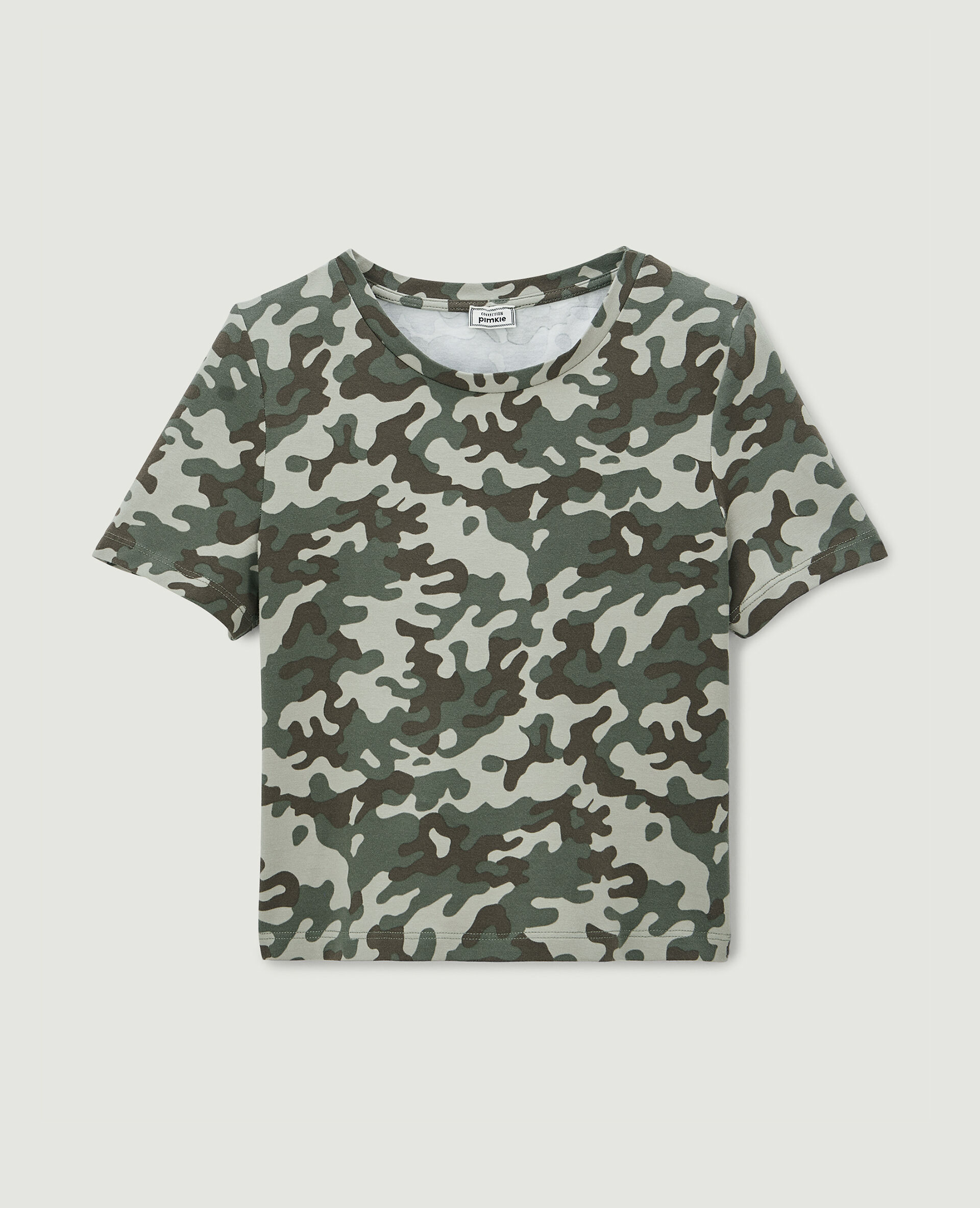T-shirt cropped manches courtes - Camel