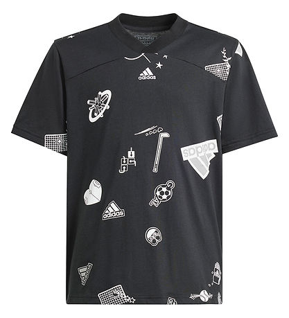 adidas Performance T-Shirt - J Bluv T - Schwarz/Weiß