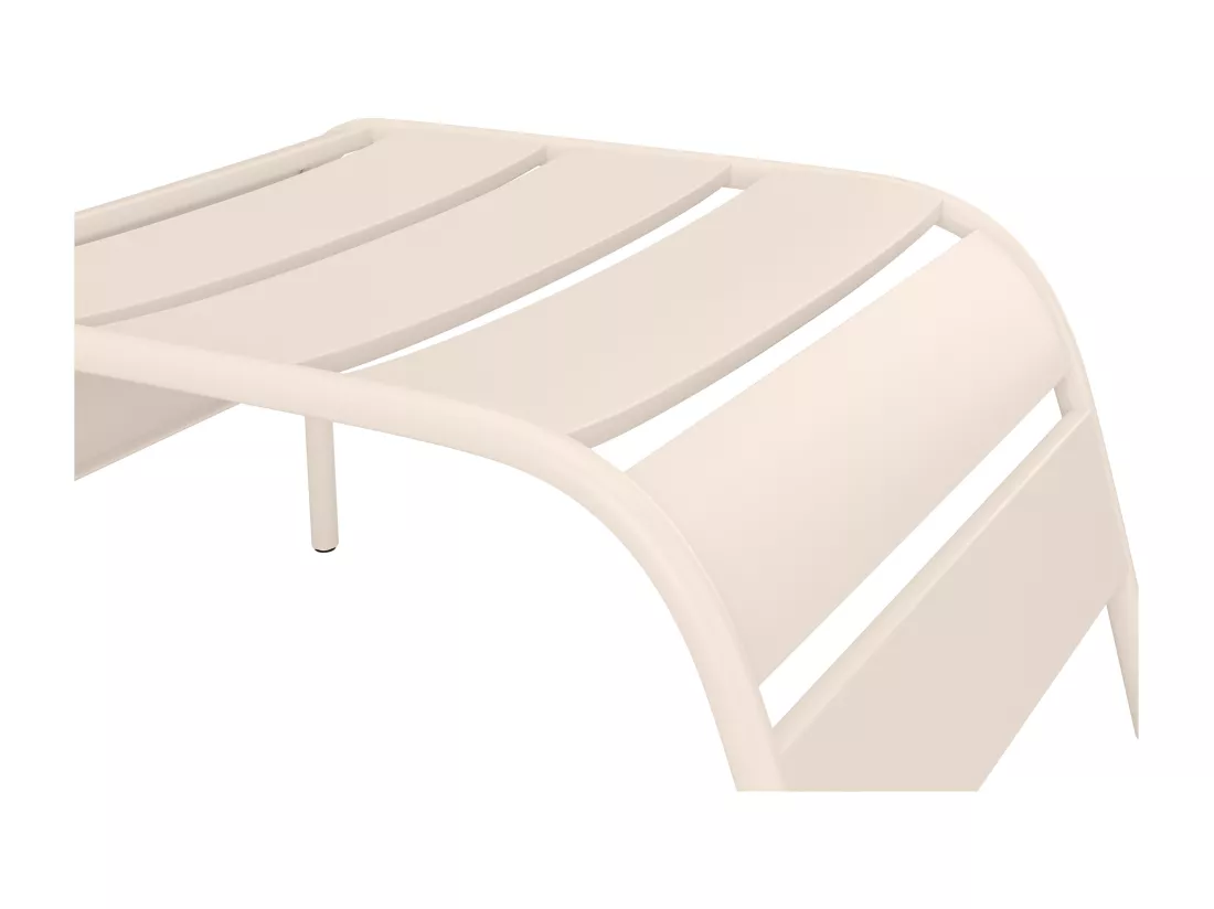 Fauteuil bas de jardin empilable + repose pied en métal - Beige - MIRMANDE de MYLIA
