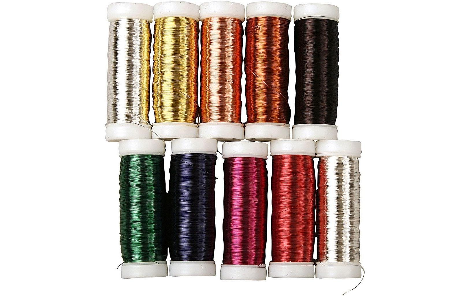 Blumendraht 10 Rollen à 50 g MehrfarbigMetalldraht