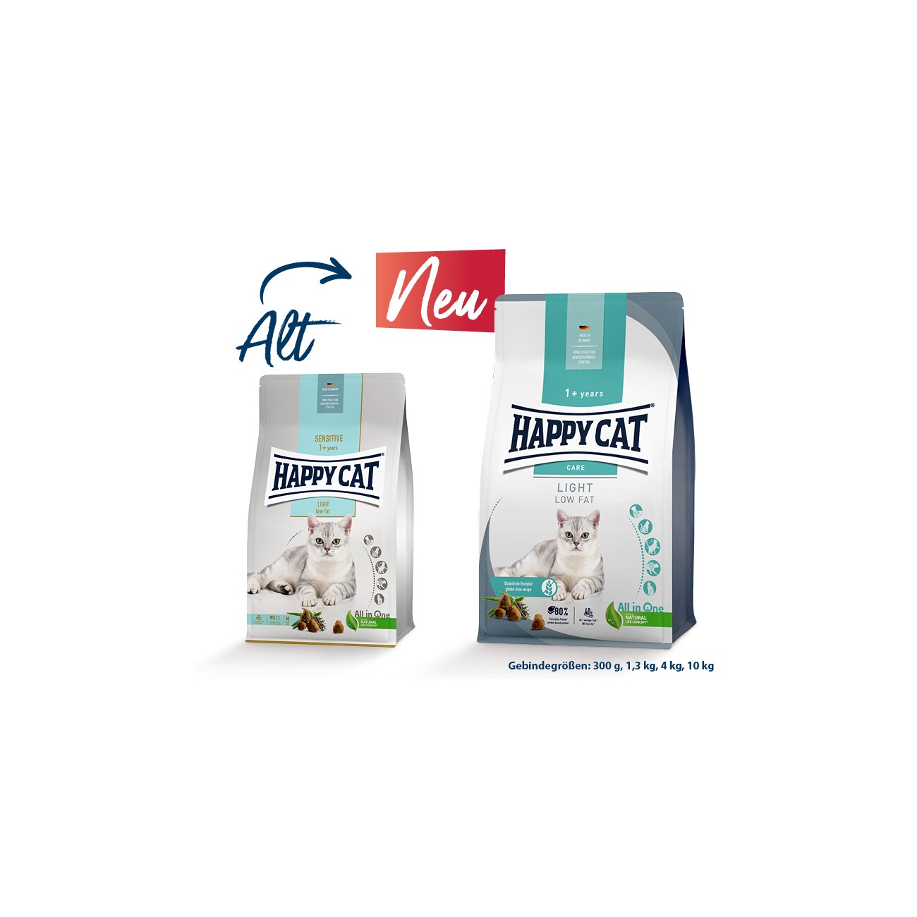 HAPPY CAT Care Trockenfutter Katze Adult, Light 1,3 kg