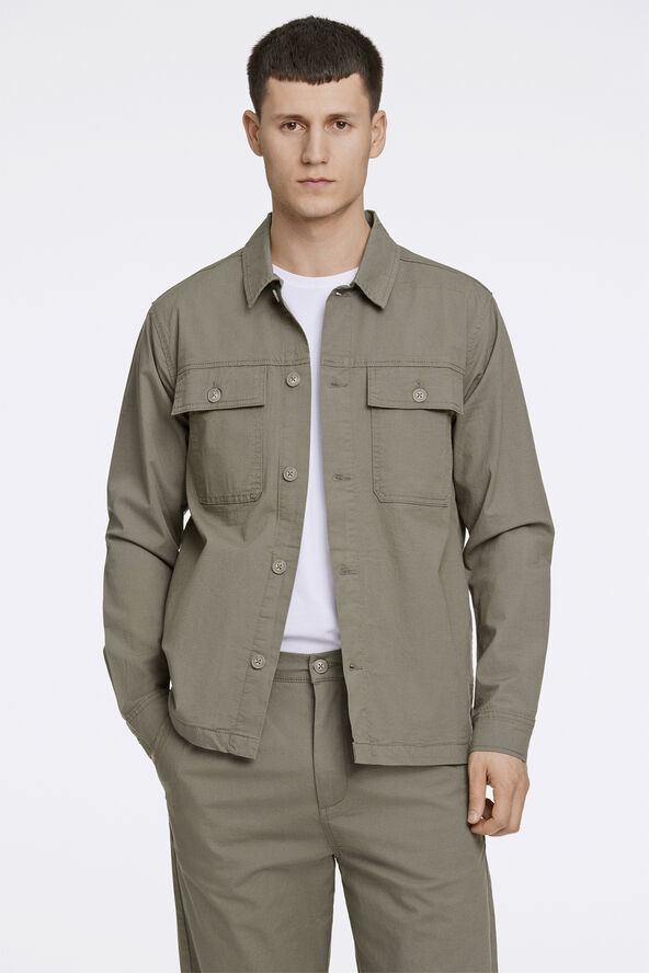 Lindbergh Rip stop overshirt L/S Grøn