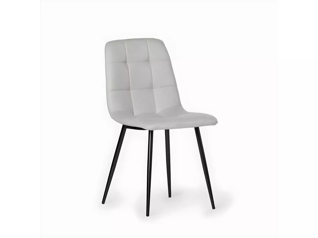 Chaise de salle à manger en tissu gris 45x86 cm-Ailan