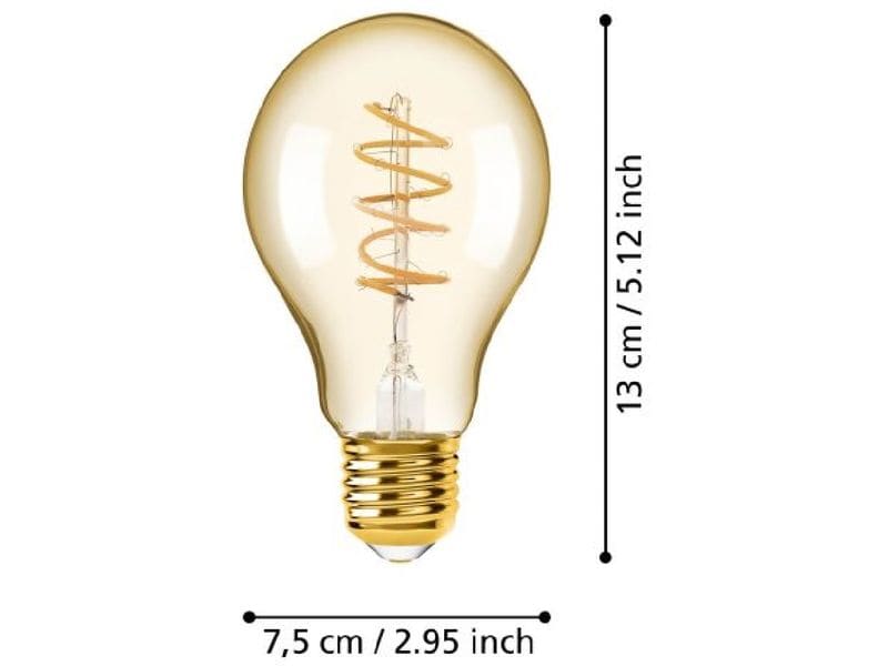 EGLO Leuchten Lampe 4 W E27 Warmweiss Filament LED-Glühbirne in antikem Vintage Design