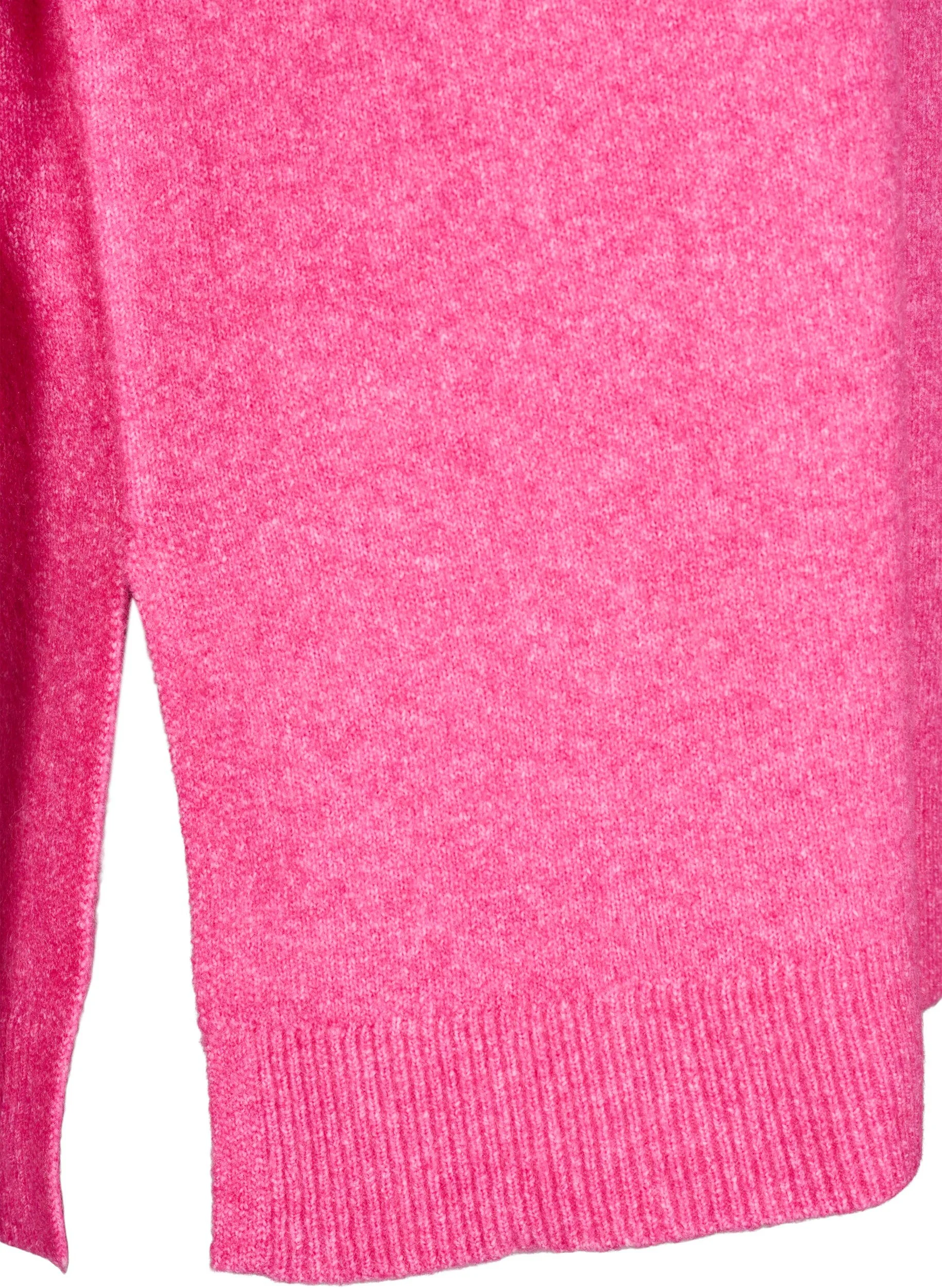 Strikbluse med uld og slidser