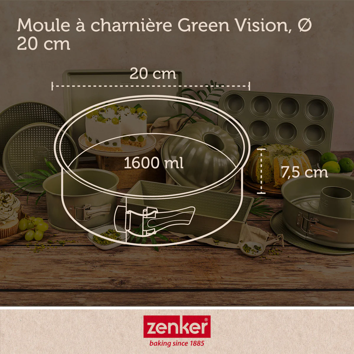 Moule à manqué à charnière 20 cm Green Vision Zenker