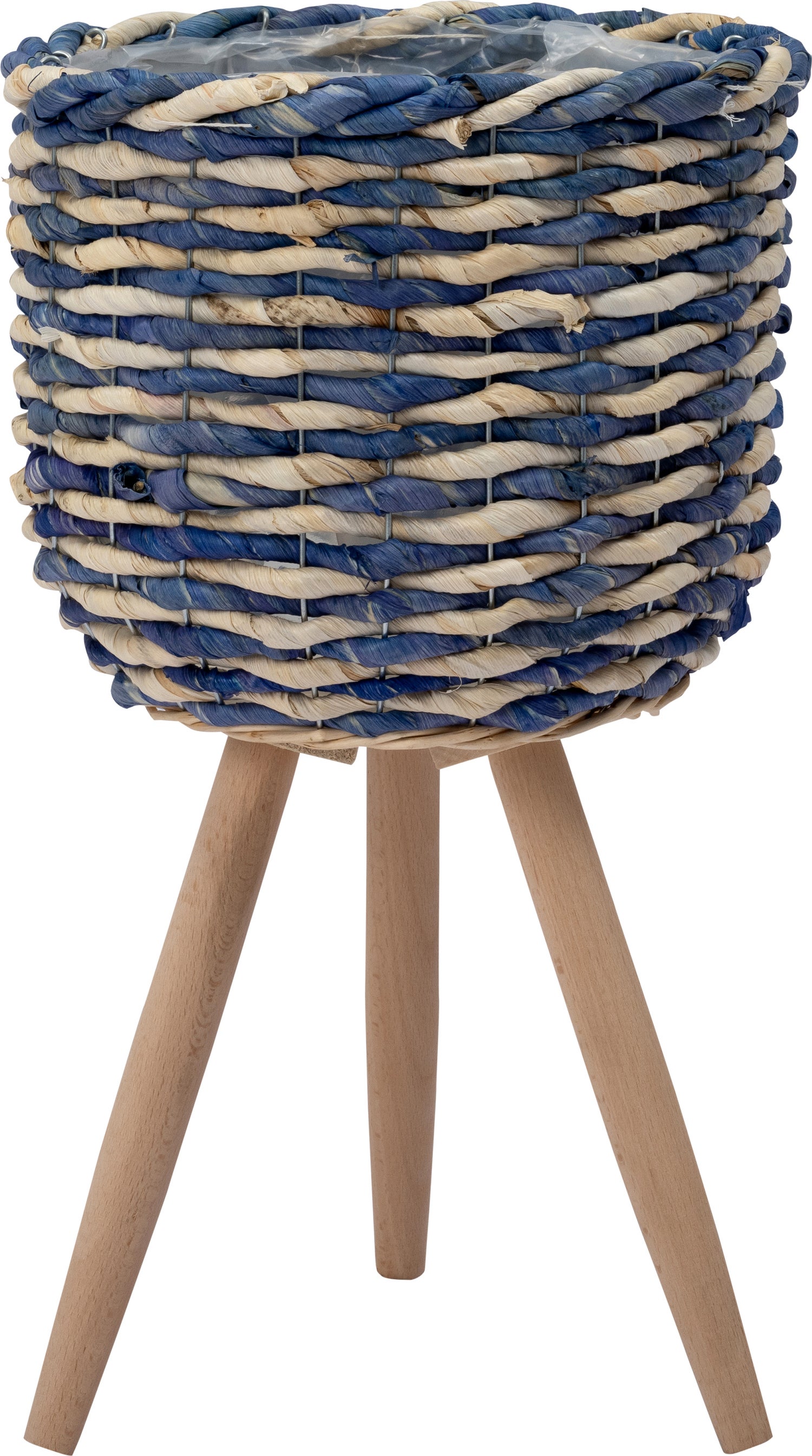 Intratuin plantenmand op poten Saar blauw / naturel D 26 H 42 cm