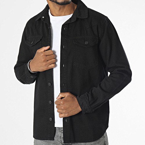 Chemise Jean Manches Longues Noir