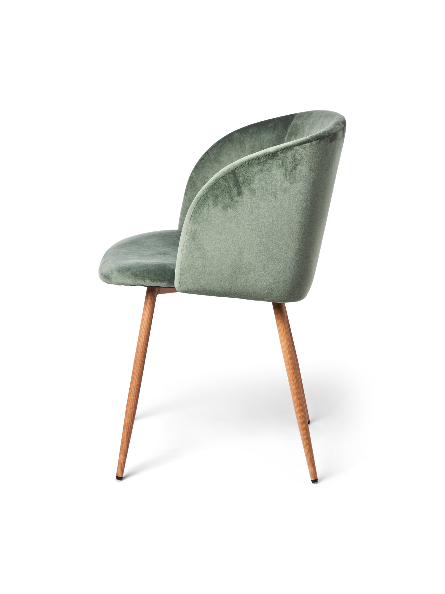 Stol i velour | Polyester/poppeltræ/jern. 54 x 47 x 81 cm. | Pine Green