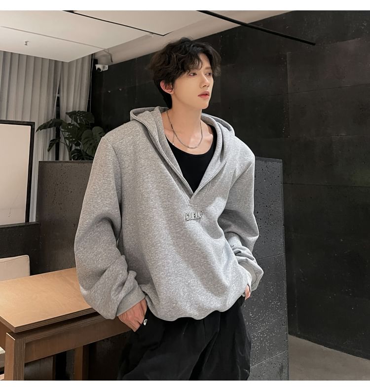 ravewider - V-hals effen hoodie