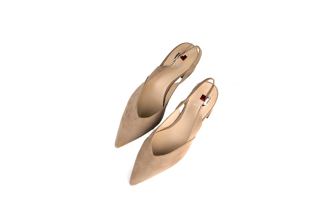 Hogl Slingback Pump Taupe Samtkid