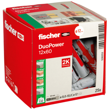 Fischer Universeelplug DuoPower 12x60mm 25 stuks