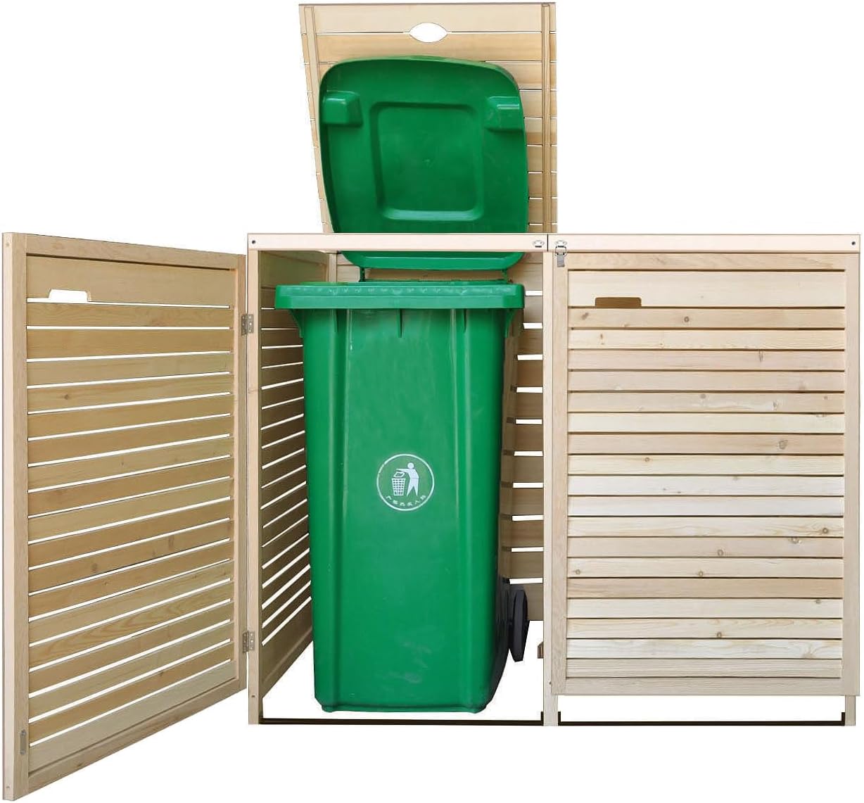 Mülltonnenbox Mülltonnenverkleidung ADRIA24 für 3 Tonnen 240L naturbelassen Müllcontainer Mülltonnenschrank Mülltonne