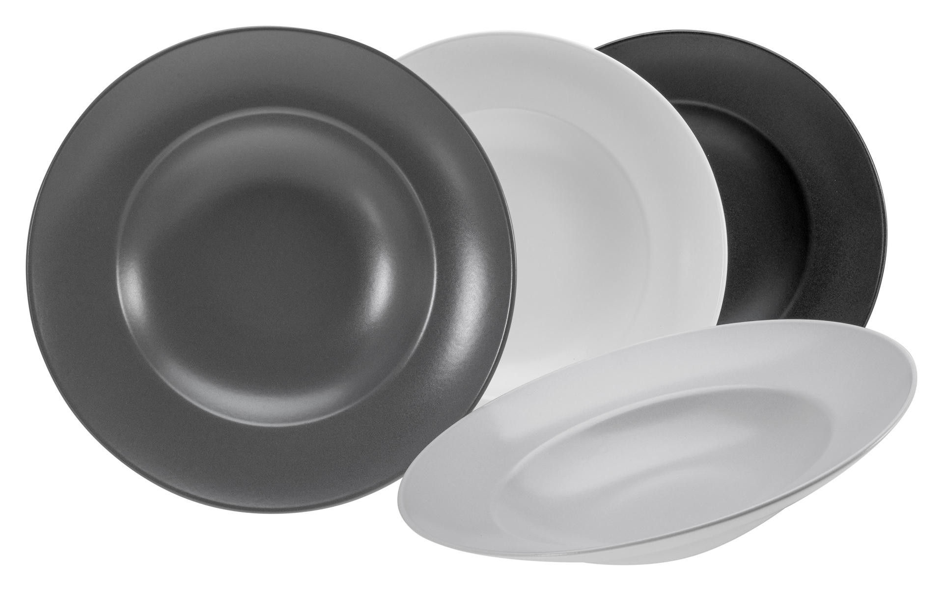CreaTable Pizzateller XL MANHATTAN 6er Set 33 cm schwarz