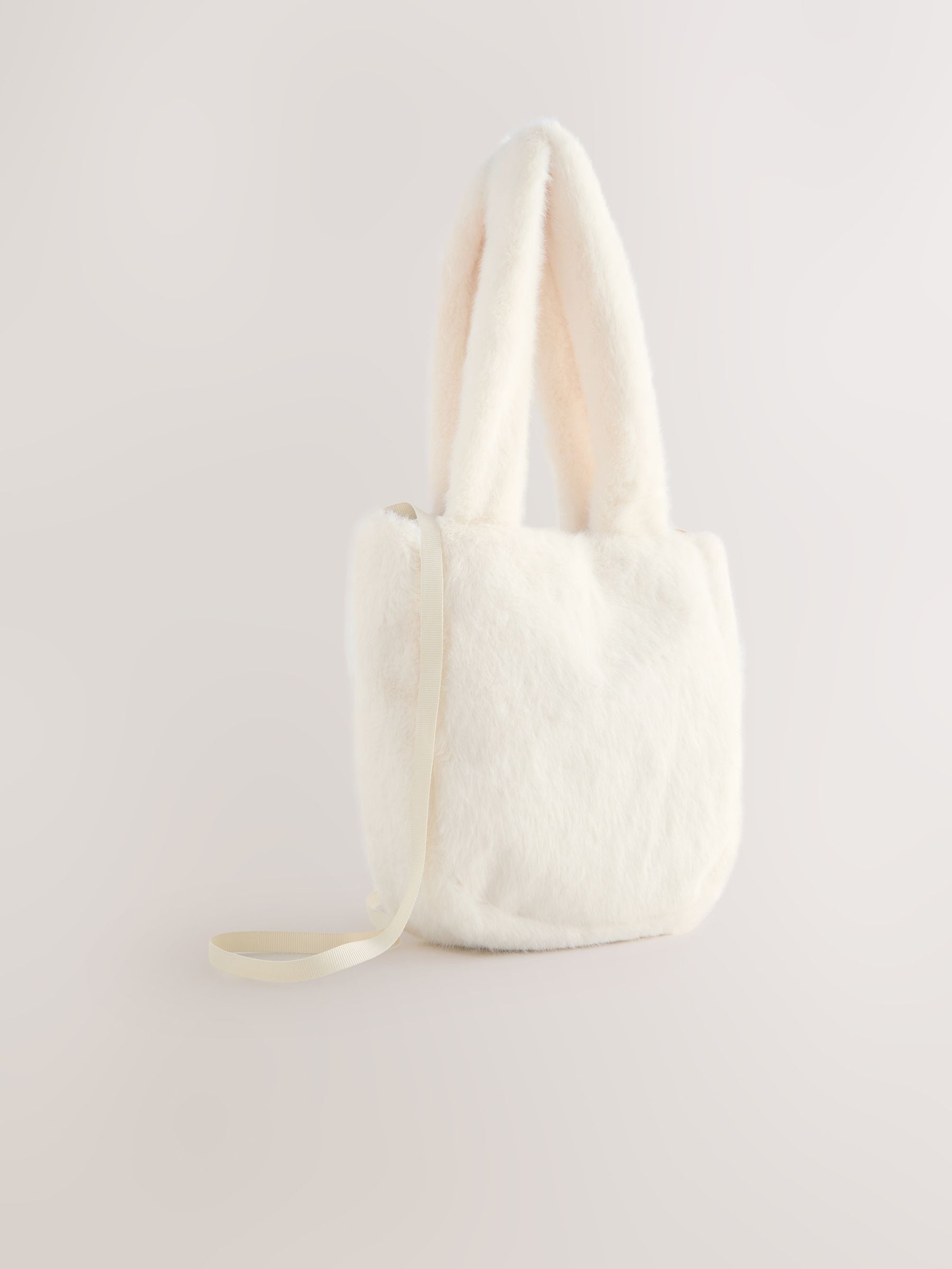 Crème - Cream Fur Bucket Bag