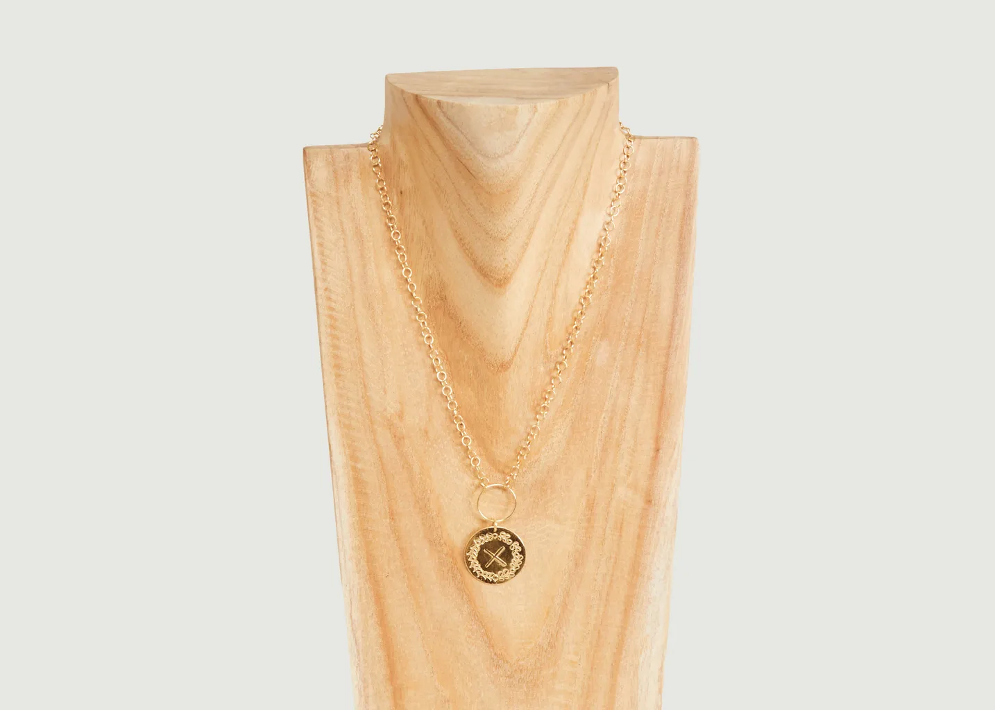 Collier vermeil médaille Lauriers S à personnaliser Par Coeur