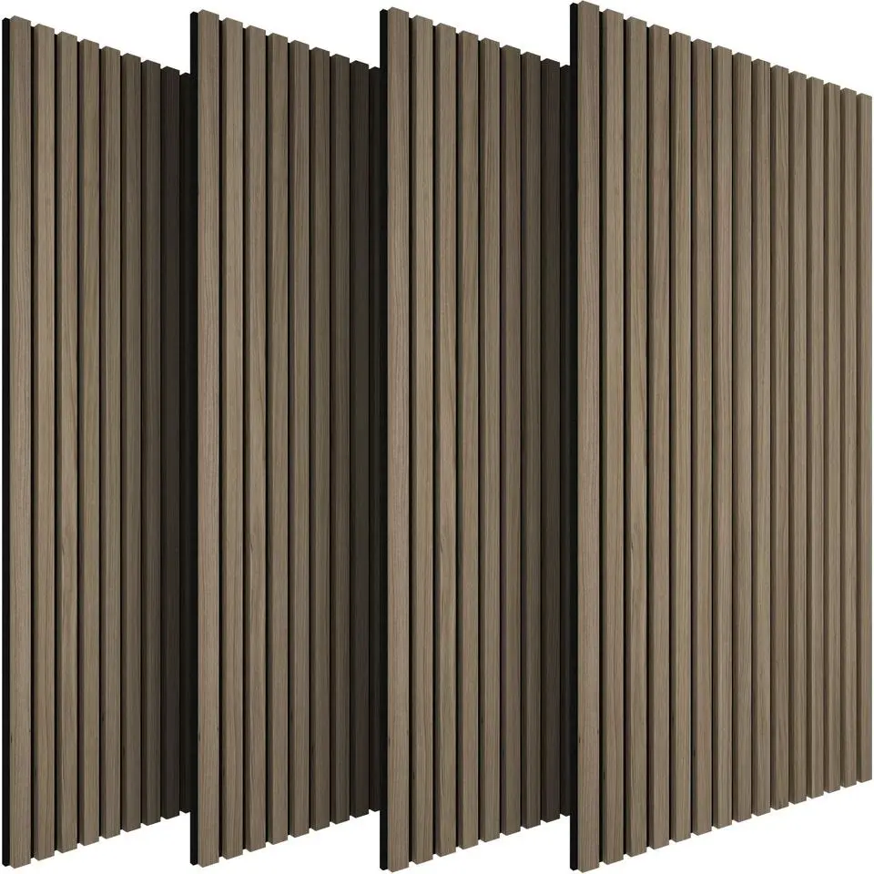 tectake Akoestische panelen Sonic Wall houtlook, Donker Eiken