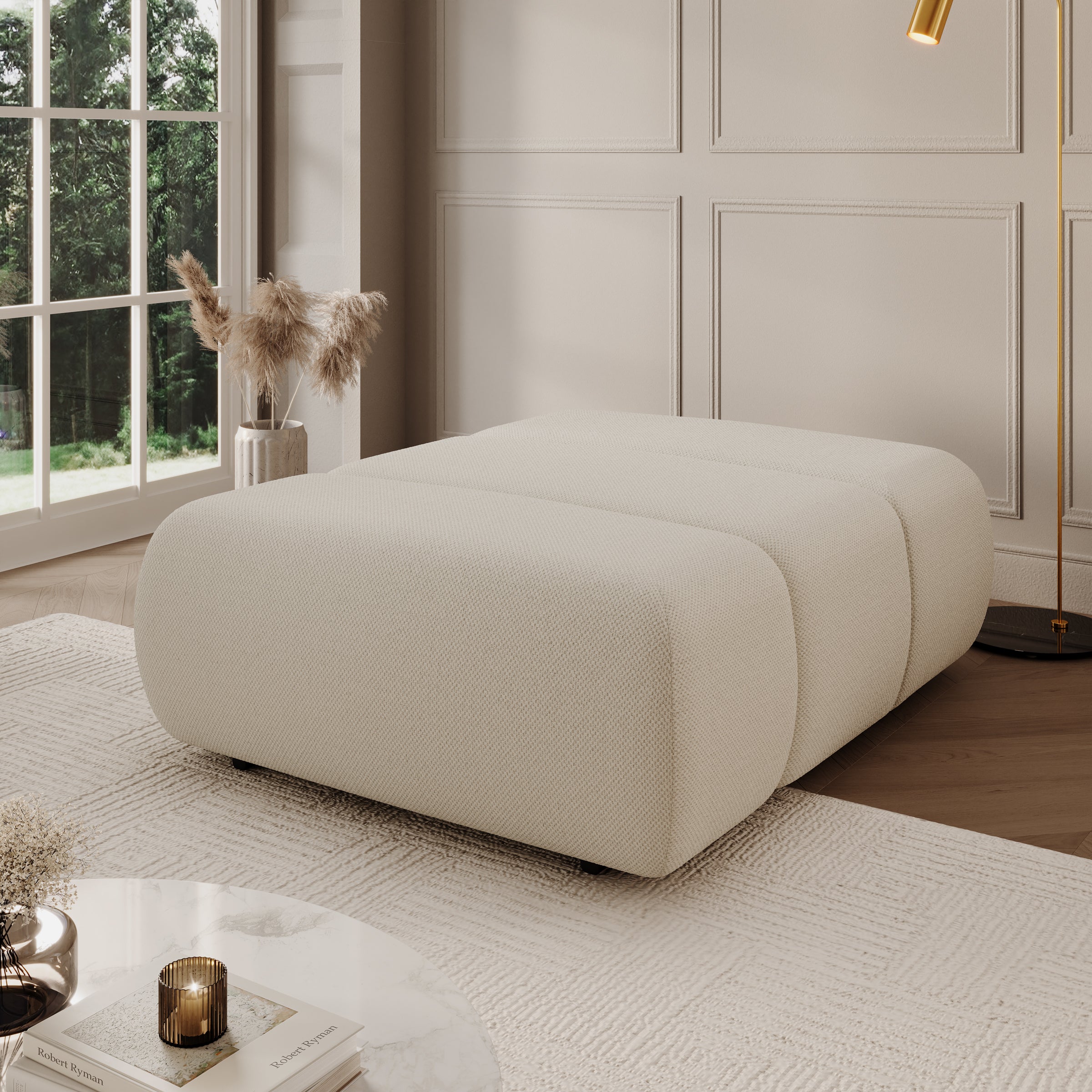 Dolo - Fauteuil - Stof beige - 98x129x82 cm