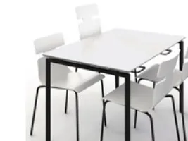 Kantinebord Zignal 180x80 cm hvid
