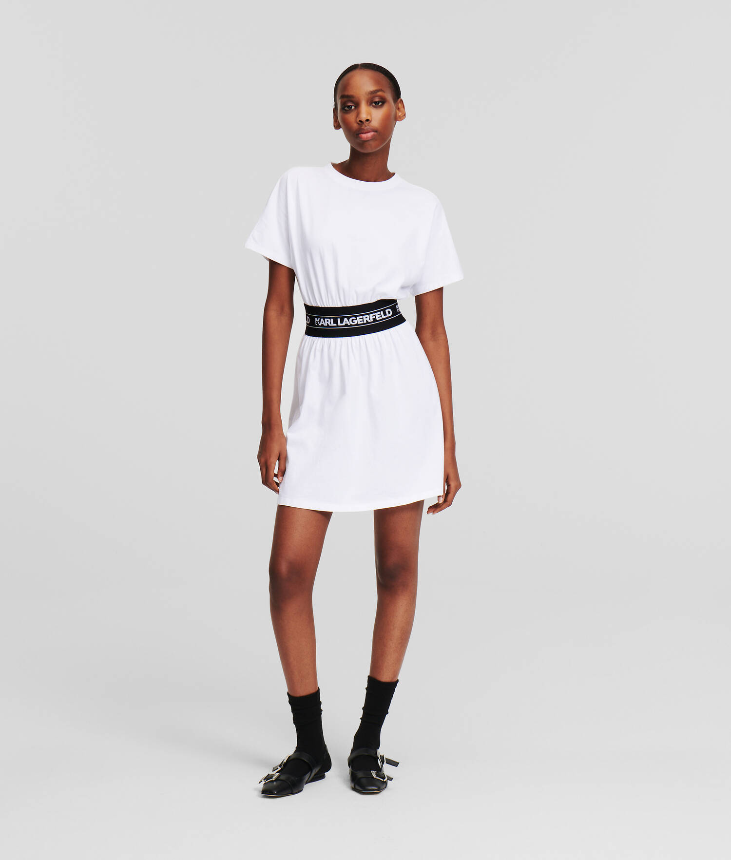 ROBE T-SHIRT AVEC GALON À LOGO KARL