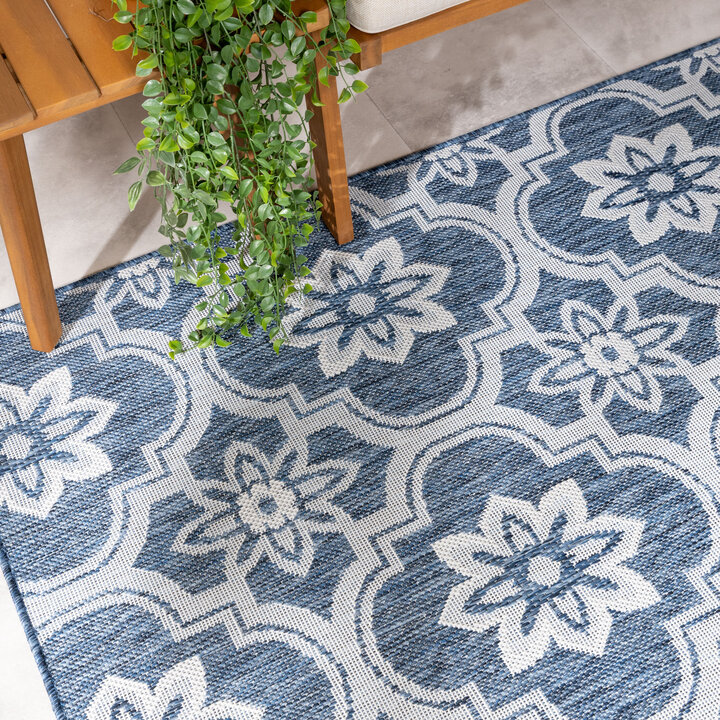 Buitenkleed - Rio Flower Blauw