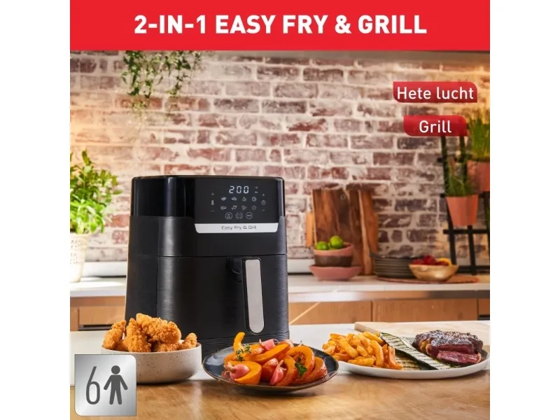 Tefal Easy Fry & Grill EY505815, Varmluftsteger, 4.2 L, 80 °C, 200 °C, 6 person(er), 60 min.
